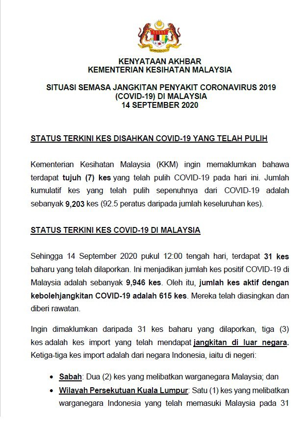 19 malaysia terkini covid kkm KKM Sets